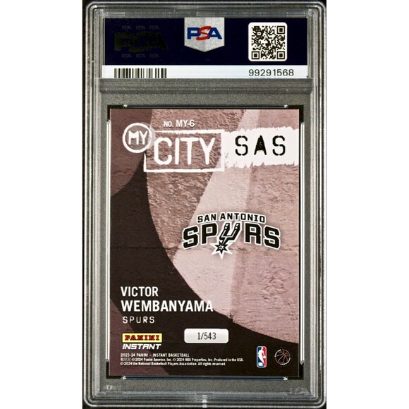Victor Wembanyama 2023 Panini MyCity Rookie NBA #MY-6 Card PSA 10 Gem Mint - Picture 2 of 2